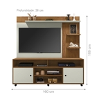 Home Para Tv Irlanda Cinza Freijó Com Rodízios