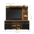 Home Para Tv Irlanda Preto Freijó Com Rodízios