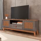 Home Para Tv Isabella Cedro Cinza E Noce