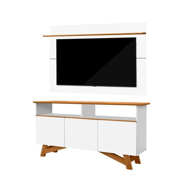 Home Para Tv Osasuna Com 3 Portas Branco Nature