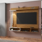 Home Para Tv Oxford Freijó Cinza Com Detalhe Ripado