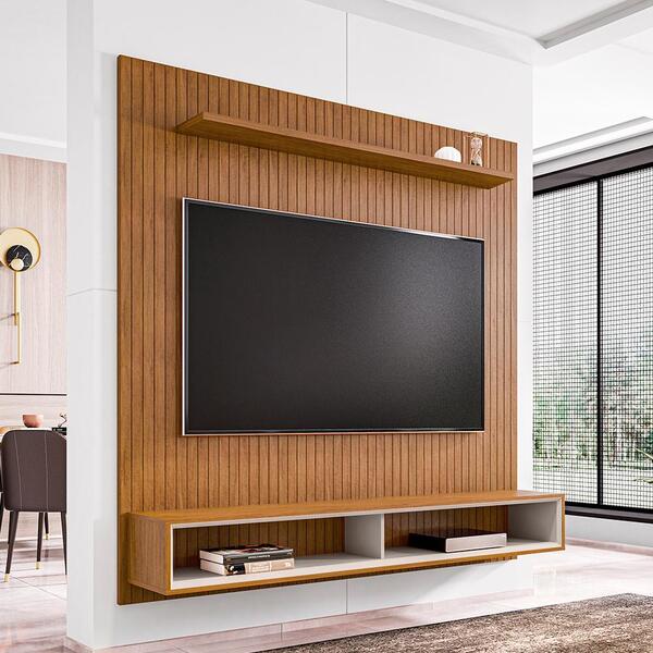 Home Para Tv Ripado Até 60 Polegadas Denver 160 Cedro Off Whi