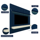 Home Para Tv Ripado Com Led Nobre 230 Azul Off White - Gelius