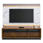 Home Para Tv Ripado Efeito Marmorizado Marco Noce Calacatta