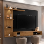 Home Para Tv Suspenso Com Led Gilbert Freijó Preto Velluto