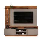 Home Para Tv Vance Com Frisos E Led Carvalho Amarula