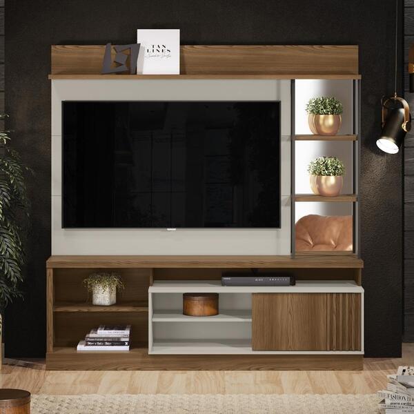 Home Para Tv Yoshirara Com Espelho Freijó Off White