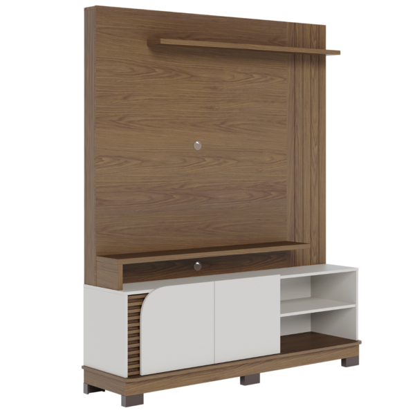 Home Para Tvs 65" 3 Prateleiras Bia Amendoa Off White Mate