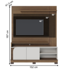 Home Para Tvs 65" 3 Prateleiras Bia Amendoa Off White Mate
