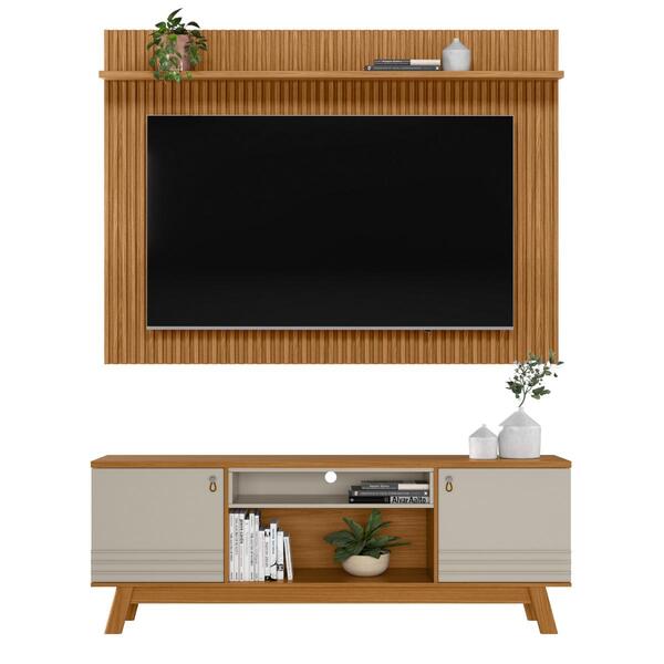 Home Ripado Para Tv Até 75' Com Led Newberrytauari Off-white