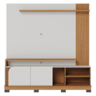 Home Ripado Para Tvs De 75" Novara Off White Matte Freijó