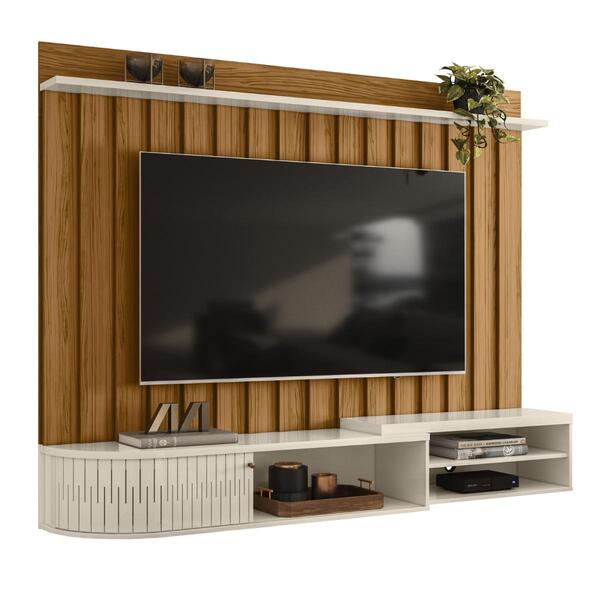 Home Ripado Para Tvs De 75"catânia Naturale Off White