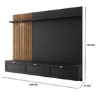 Home Suspenso Amber 200cm Tv 70" Preto Fosco Noce Milano Bnn