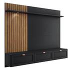 Home Suspenso Amber 200cm Tv 70" Preto Fosco Noce Milano Bnn