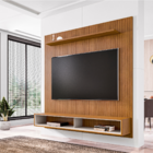 Home Suspenso Painel de Parede Madeira Ripado com Nicho Sala