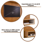 Home Suspenso Painel de Parede Madeira Ripado com Nicho Sala