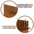 Home Suspenso Painel de Parede Madeira Ripado com Nicho Sala