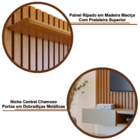 Home Suspenso Painel de Parede Ripado Madeira Maciça Sala Est