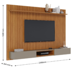 Home Suspenso Painel de Parede Ripado Madeira Maciça Sala Est