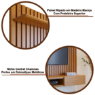 Home Suspenso Painel de Parede Ripado Madeira Maciça Sala Est