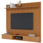 Home Suspenso Painel de Parede Ripado Madeira Maciça Sala Est