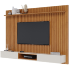 Home Suspenso Painel de Parede Ripado Madeira Maciça Sala Est