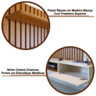 Home Suspenso Painel de Parede Ripado Madeira Maciça Sala Est