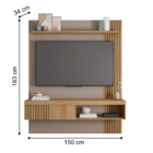 Home Suspenso Ripado Para Tvs 55 Polegadas Fendi Buriti