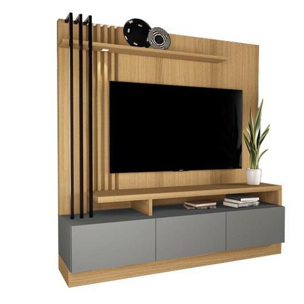 Home Theater Audaz Freijó / Cinza Moonstone  - Hb Móveis