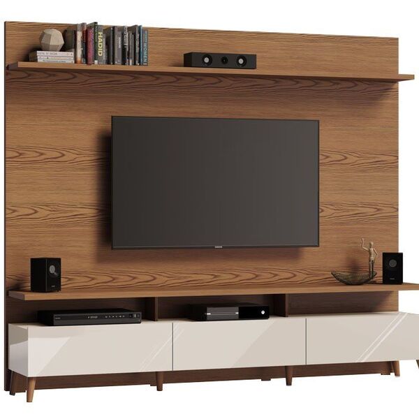 Home Theater Boss 2.2 Freijó Com Off White - Imcal Móveis