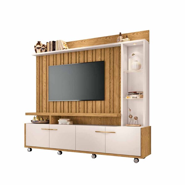 Home Theater Decorativo Perseu Tv Até 60 Com Led Carvalho/off