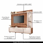 Home Theater Decorativo Perseu Tv Até 60 Com Led Nature/off W