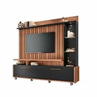 Home Theater Decorativo Perseu Tv Até 60 Com Led Nature/preto