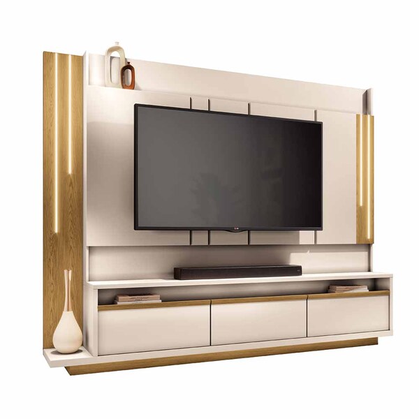 Home Theater Decorativo Punk Tv Até 75 Com Led Carvalho/off W