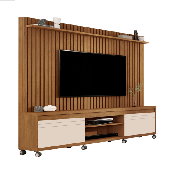 Home Theater Duas Portas Com Dobradiças Metálicas Uma Pratele