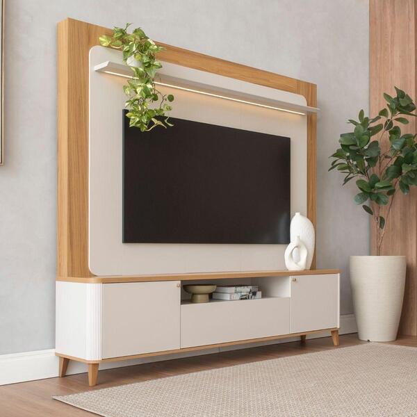 Home Theater Lazio Com Led Toscana Off White Fosco