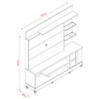 Home Theater Rack Painel Alan 1 Porta Luz Led Rodízios Sala E