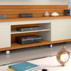 Home Theater Sala Quatro Prateleiras Duas Portas Cedro - Giga