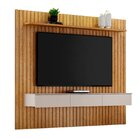 Home Theater Suspenso Em Mdf Ripado Maceió Cinamomo/off White
