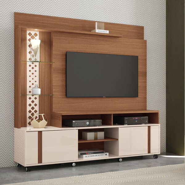 Home Theater Vanessa Tv 55 180cm 2 Portas Nature Off White Ta