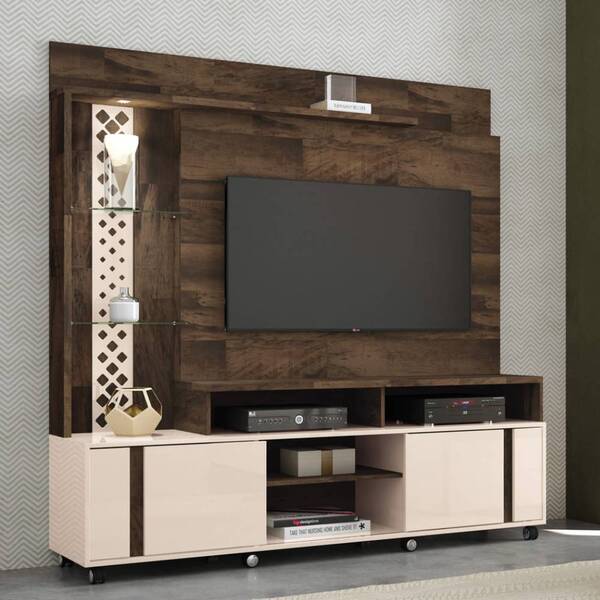 Home Theater Vitral Tv 55 180cm 2 Portas Deck Off White Bnn D