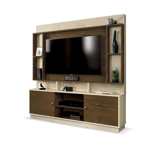 Home Tv 50 Polegadas 160m 2 Portas E Prateleiras Alasca Nogal
