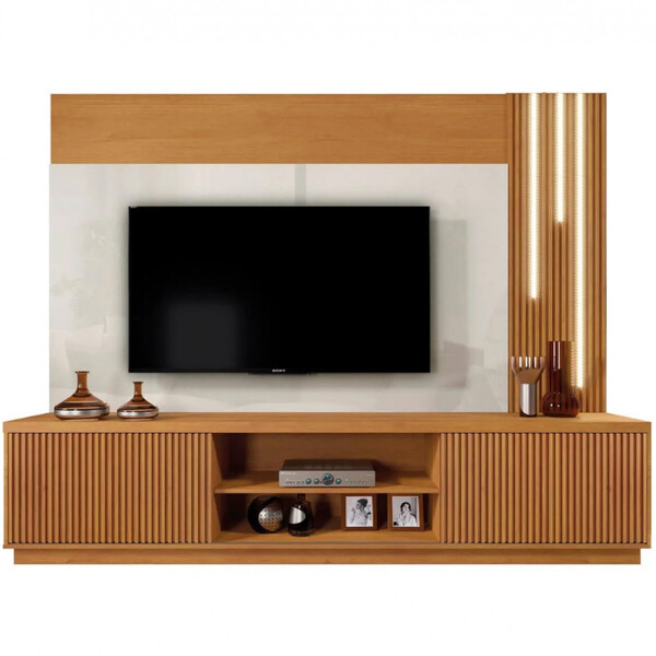 Home Valencia Ripado C/led Cascata 2 Portas Tv 75 Mavaular