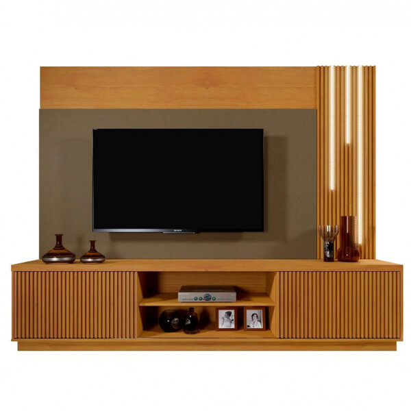 Home Valencia Ripado C/led Cascata 2 Portas Tv 75 Mavaular
