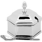 Home&co Amne Açucareiro 9x10x10cm Metal Prata Com Colher