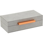 Home&co Caixa Organizadora Decoração 8x26x13cm Sintético Cinza