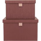 Home&co Caixa Organizadora Decoração Sintético Marrom 2 Peças