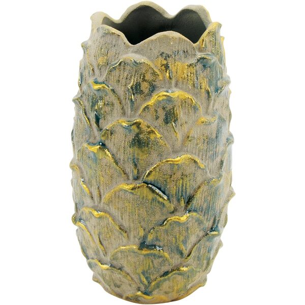 Home&co Chryso Vaso Decorativo Enfeite 26x15x15cm Cerâmica Ve