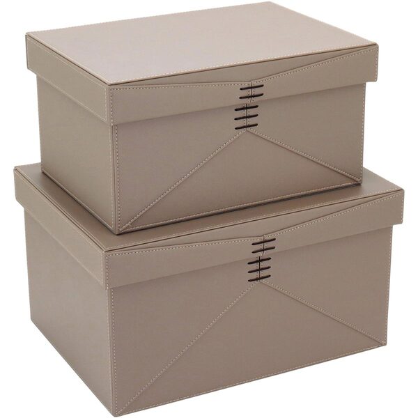 Home&co Jupter Caixa Organizadora Decoração Sintético Bege 2