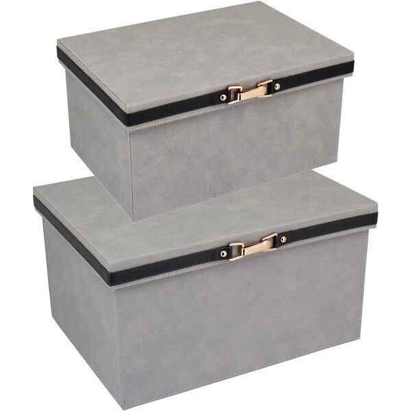 Home&co Vênus Caixa Organizadora Decoração Sintético Cinza 2